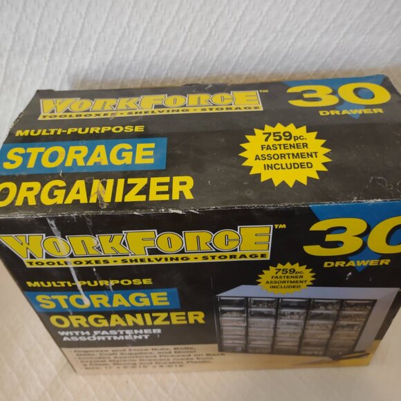 WorkForce 30-Drawer Storage Organizer Toolbox Shelving UNUSED in Box - Picture 2 of 9